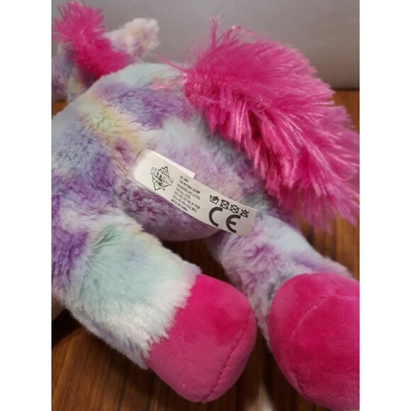 The Petting Zoo Unicorn Blue multiple colors stuffed Plush 12” Glitter Eyes - Picture 6 of 9